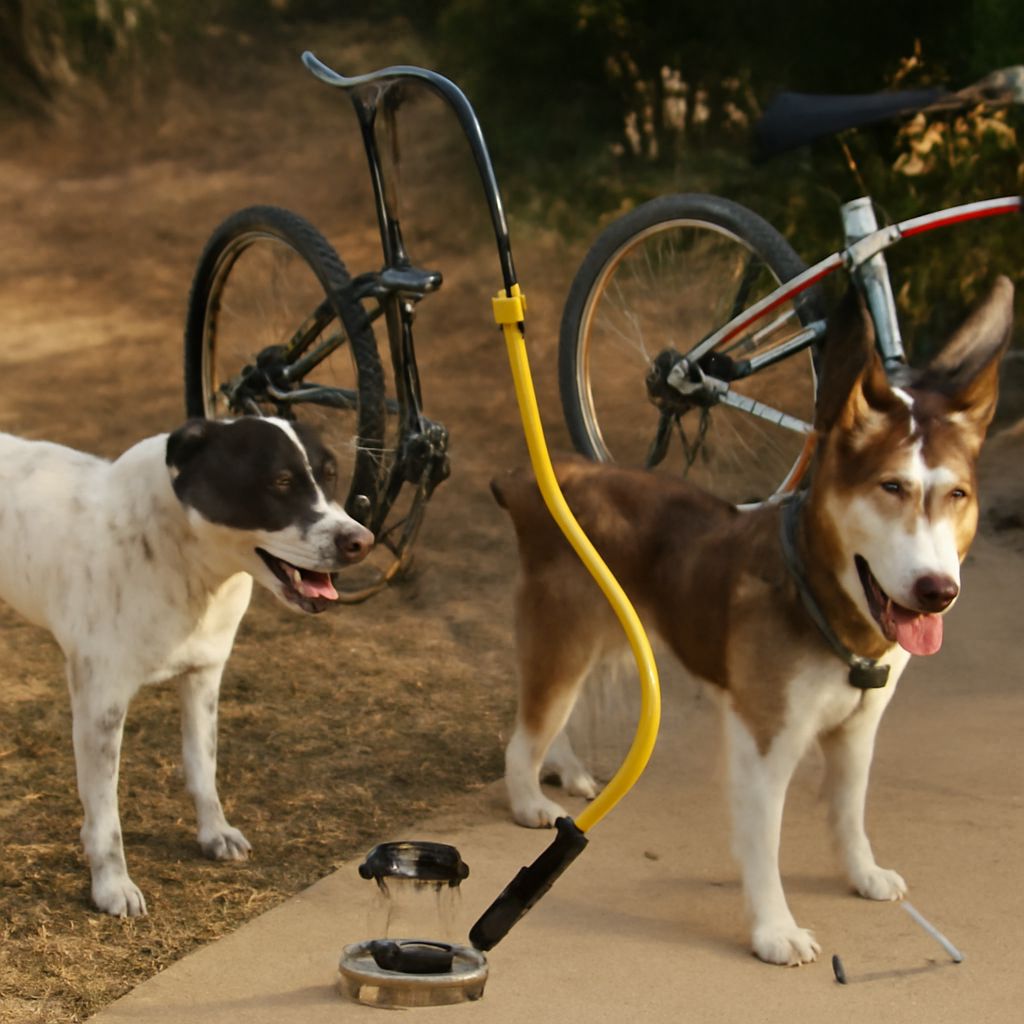 Dog bike leash and bike dog attachment