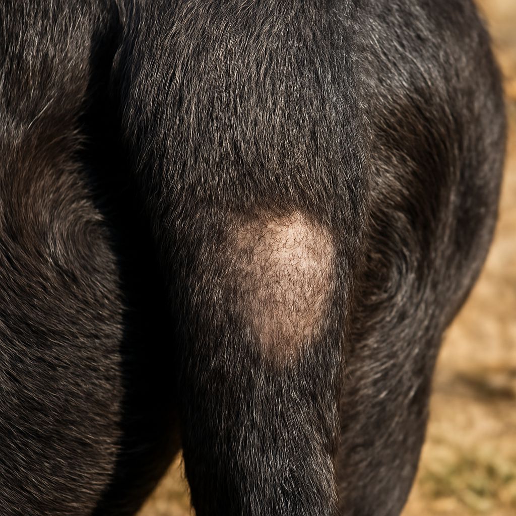 Dog losing hair around eyes with bald spots