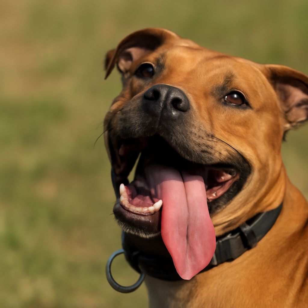 A dog panting at night due to heavy panting