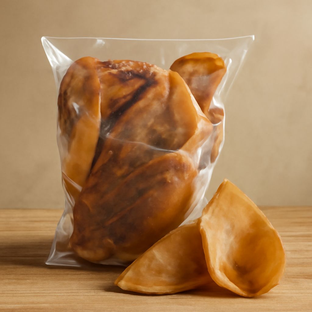 Healthy treats like pig ears and sardines for dogs