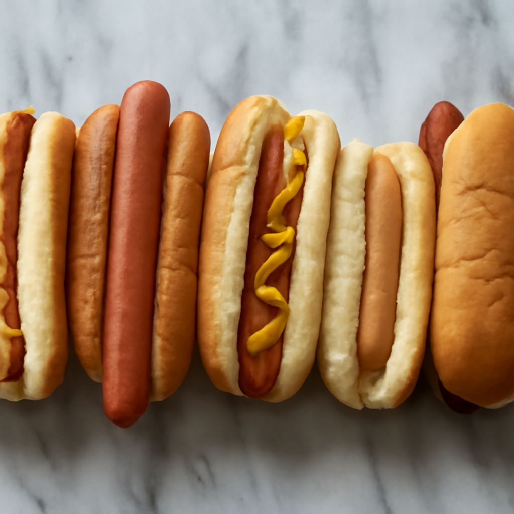 Ketchup on hot dog with hot dog rollers