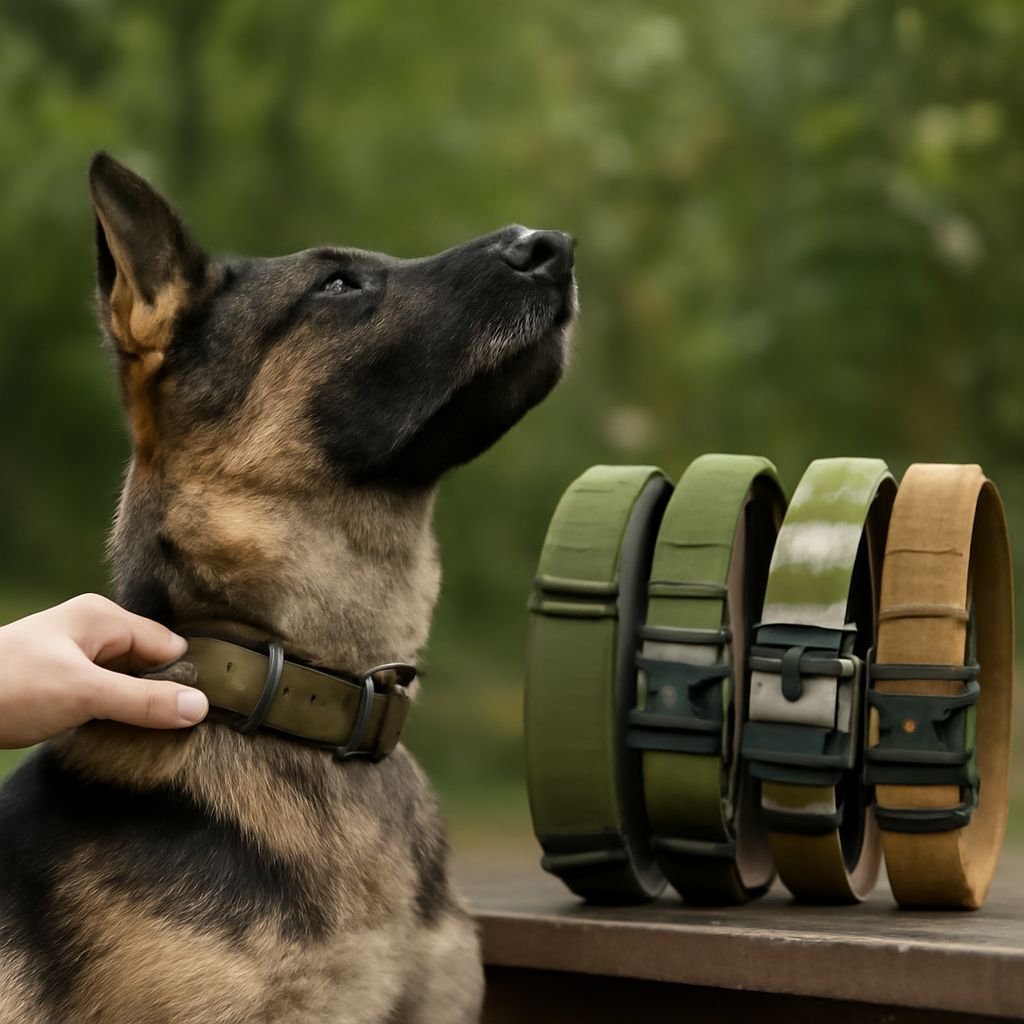 luxury dog collars and military dog collars