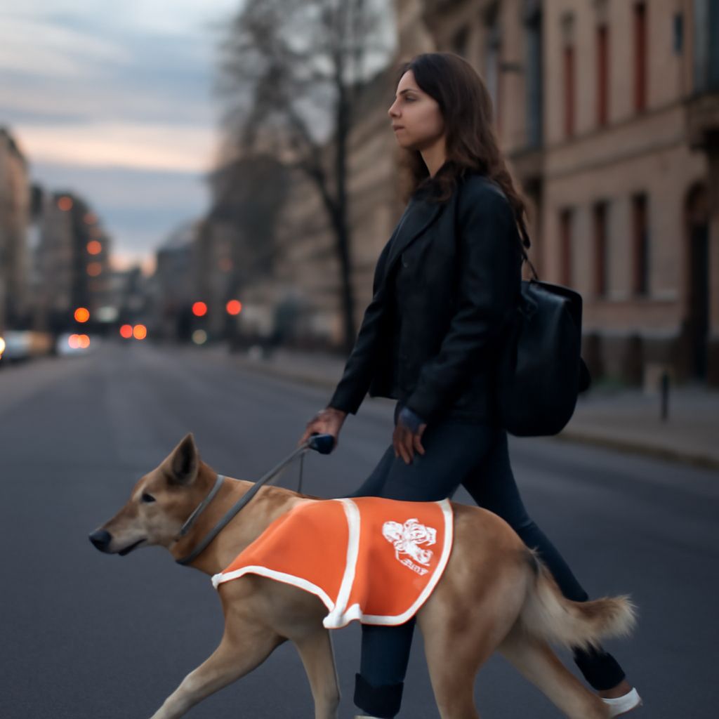 orange dog vest and orange dog harness